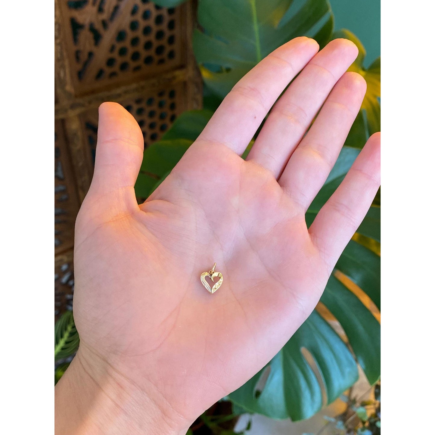 Solid 10k Yellow Gold Little Heart Charm
