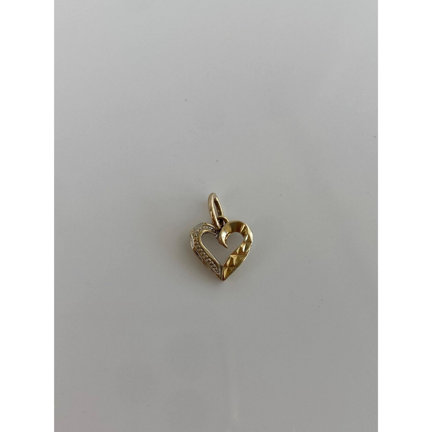 Solid 10k Yellow Gold Little Heart Charm