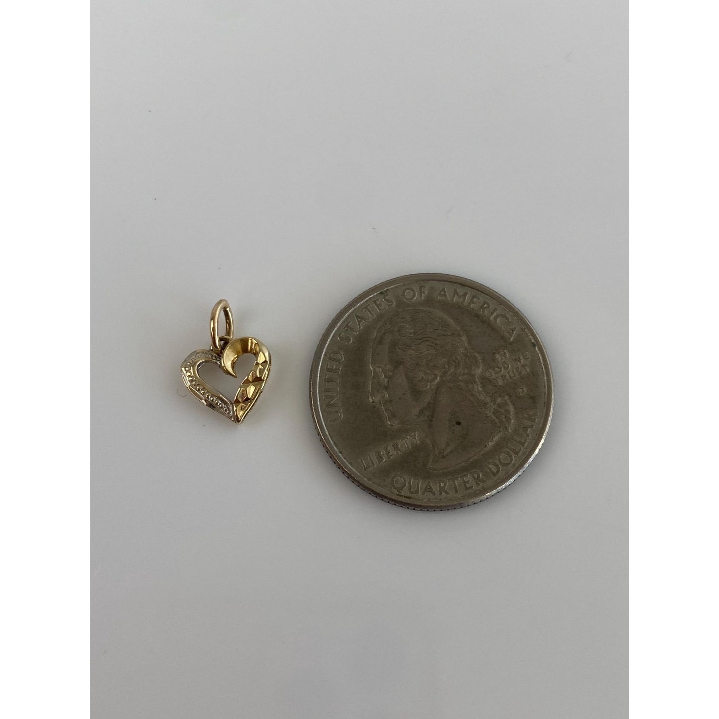 Solid 10k Yellow Gold Little Heart Charm