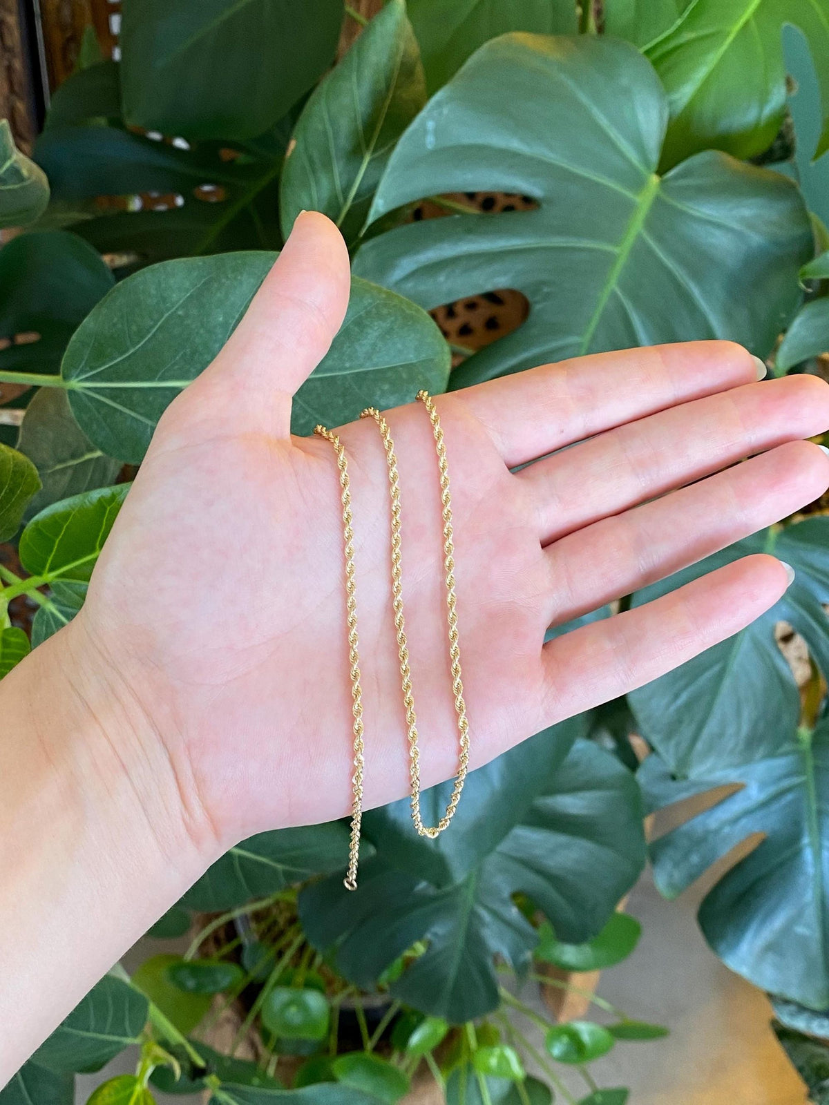 Vintage 14k Yellow Gold Rope Chain Necklace - 18.75 inches