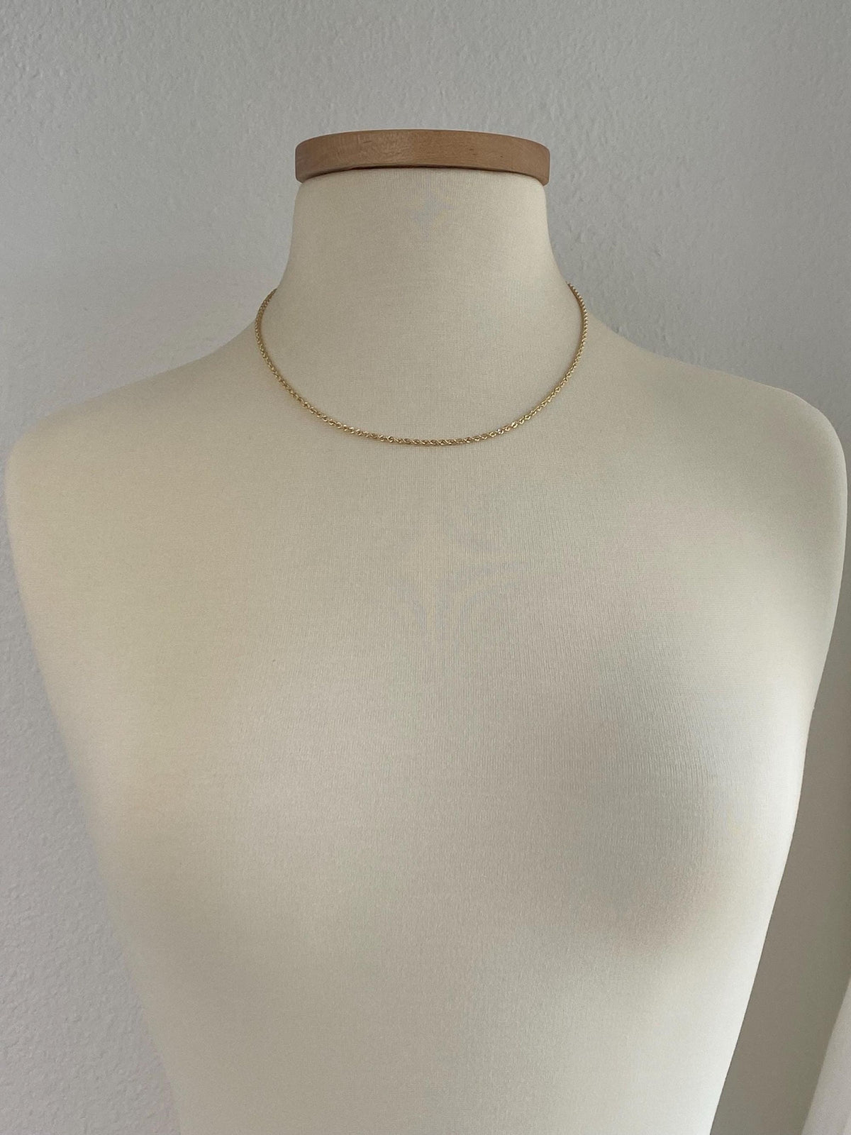 Vintage 14k Yellow Gold Rope Chain Necklace - 18.75 inches