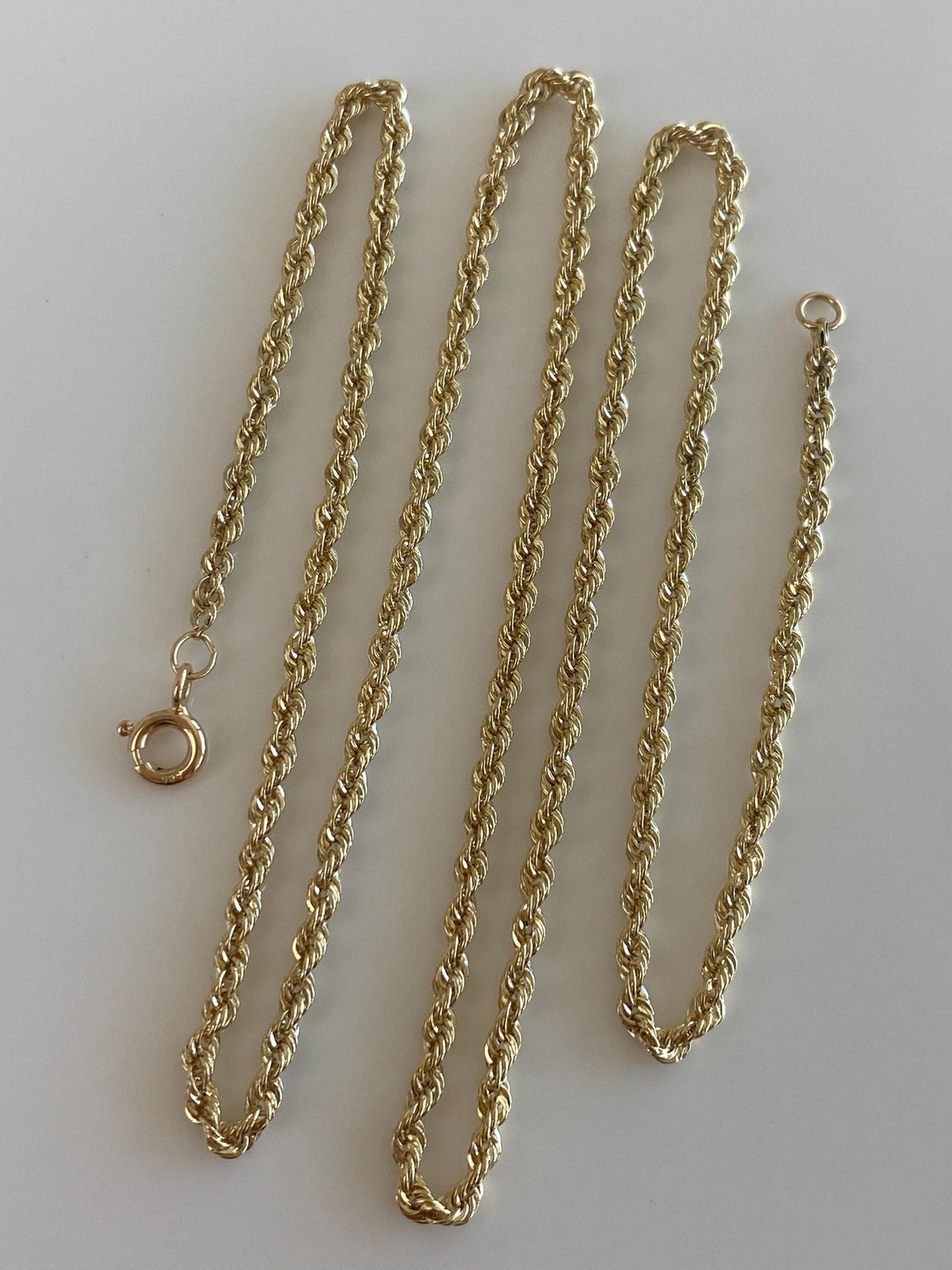 Vintage 14k Yellow Gold Rope Chain Necklace - 18.75 inches