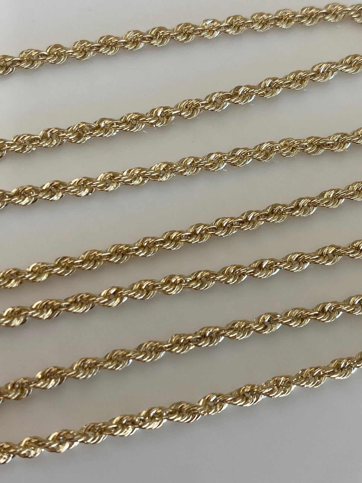 Vintage 14k Yellow Gold Rope Chain Necklace - 18.75 inches