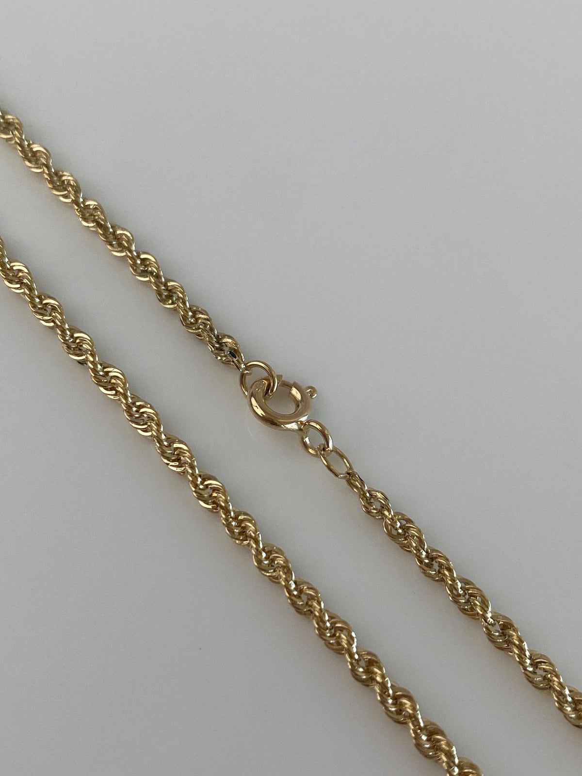 Vintage 14k Yellow Gold Rope Chain Necklace - 18.75 inches