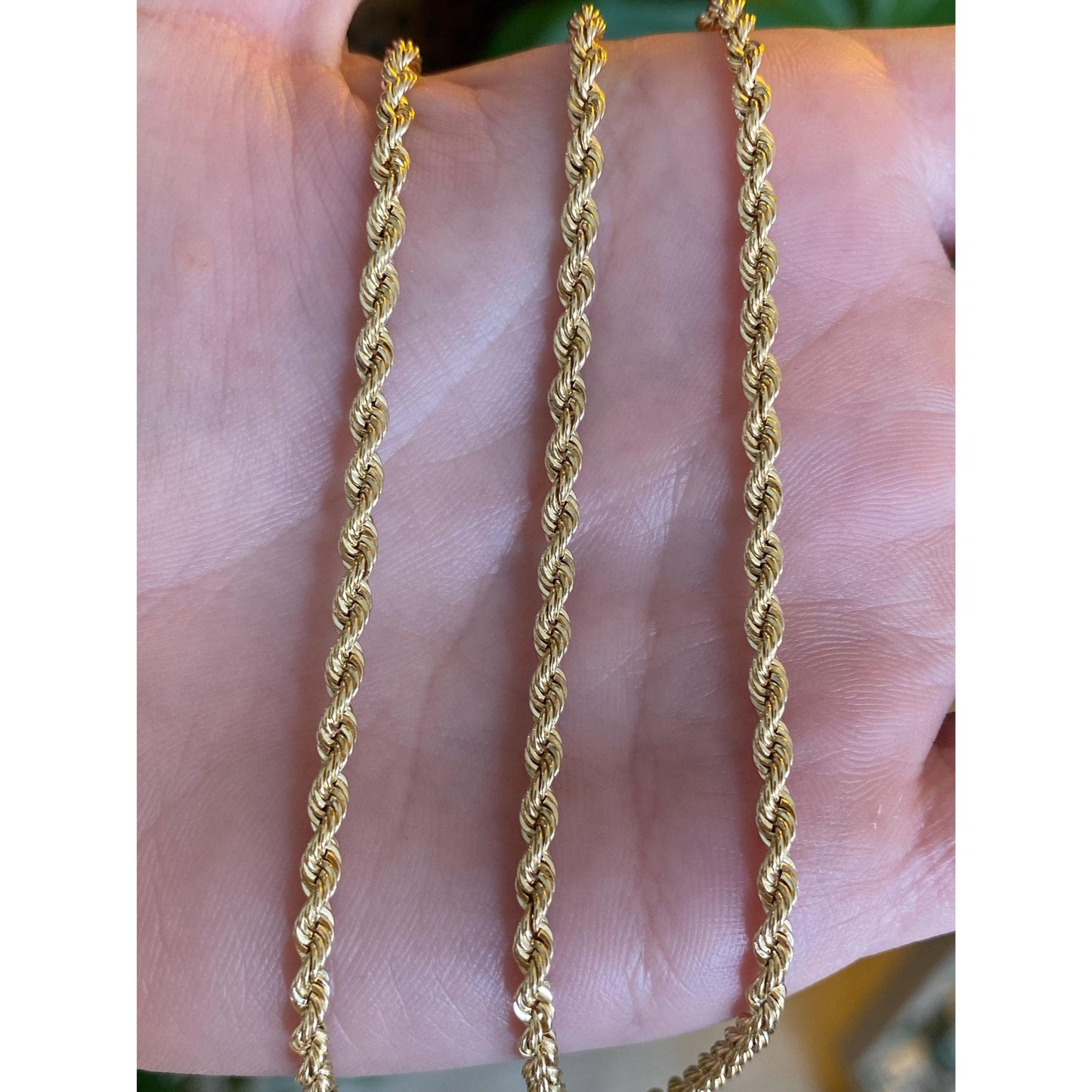 Vintage Solid 14k Yellow Gold Rope Chain Necklace - 19.5 inches