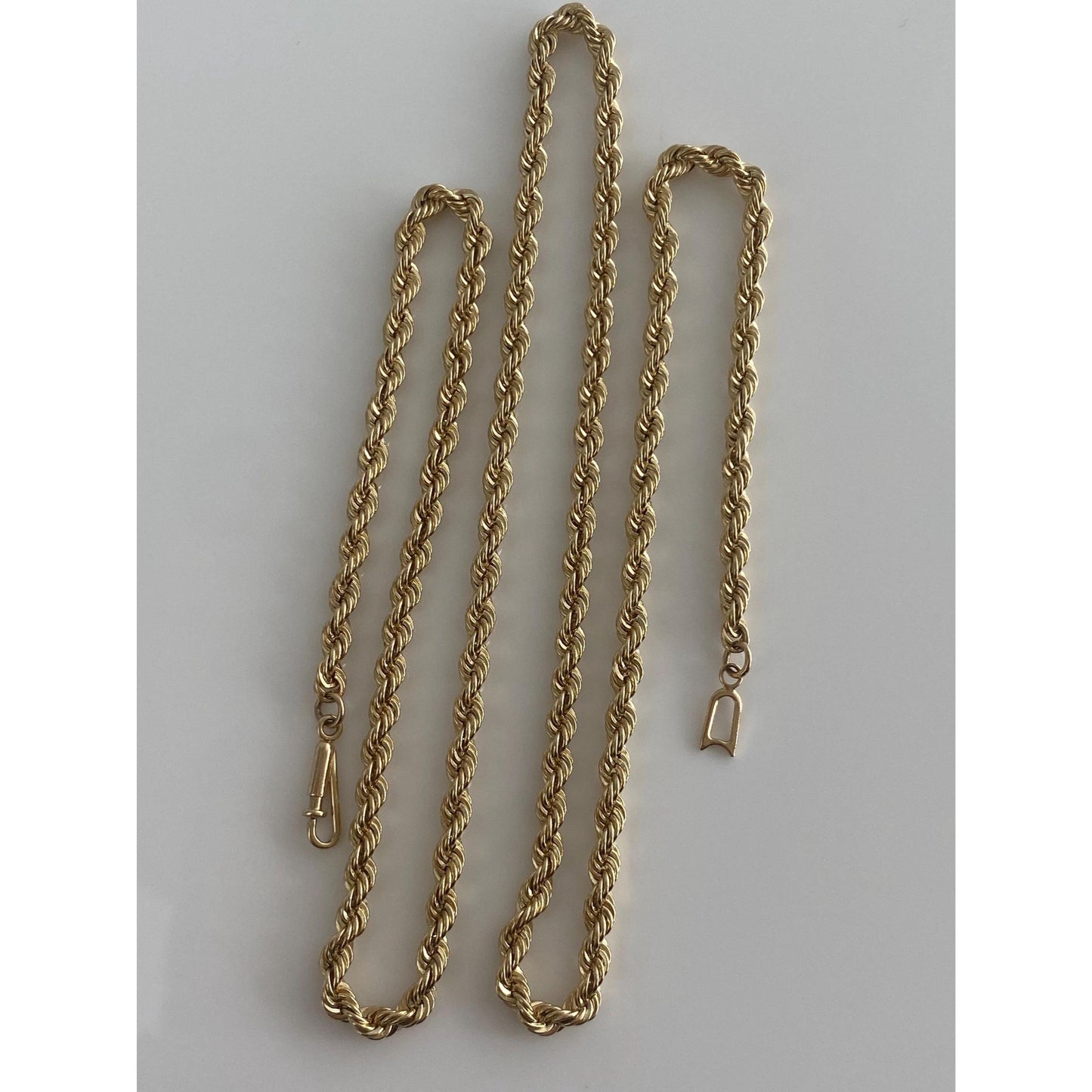 Vintage Solid 14k Yellow Gold Rope Chain Necklace - 19.5 inches