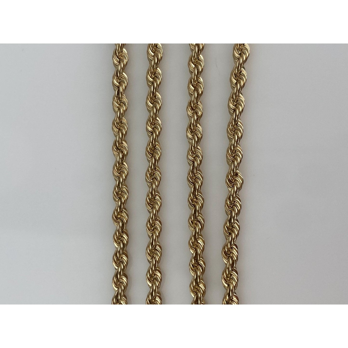 Vintage Solid 14k Yellow Gold Rope Chain Necklace - 19.5 inches