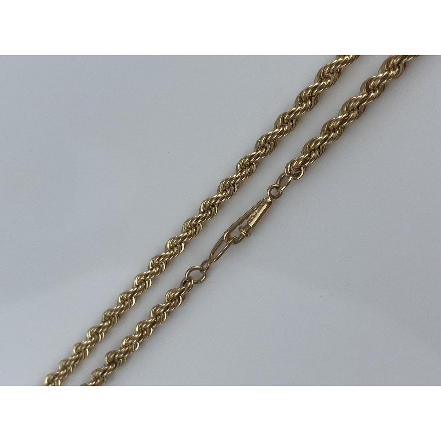 Vintage Solid 14k Yellow Gold Rope Chain Necklace - 19.5 inches