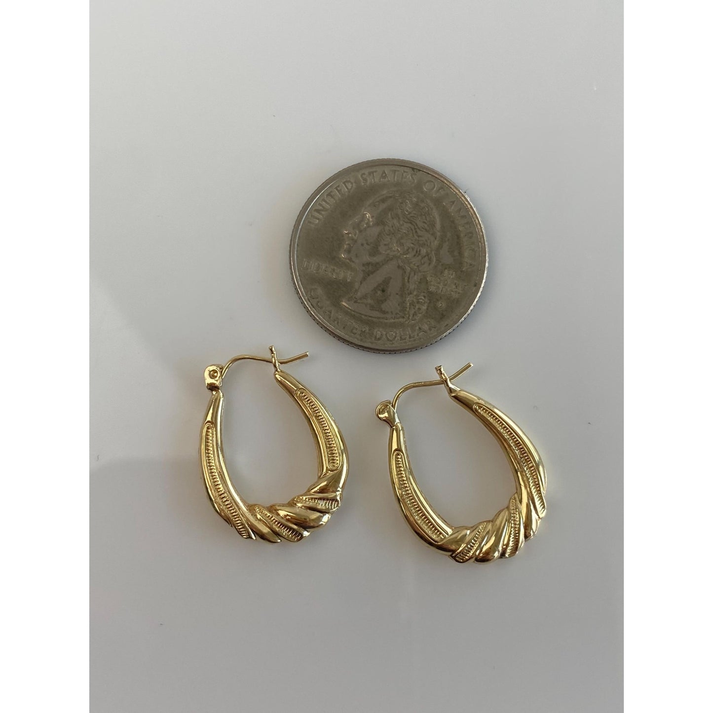 Vintage 10k Yellow Gold Hoop Earrings