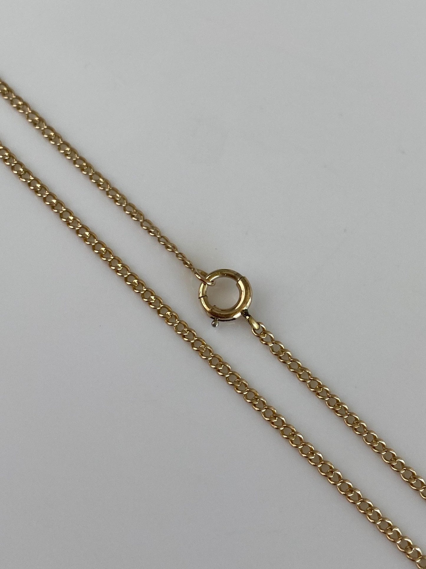 Vintage Solid 10k Yellow Gold Curb Chain Necklace - 15.25 inches