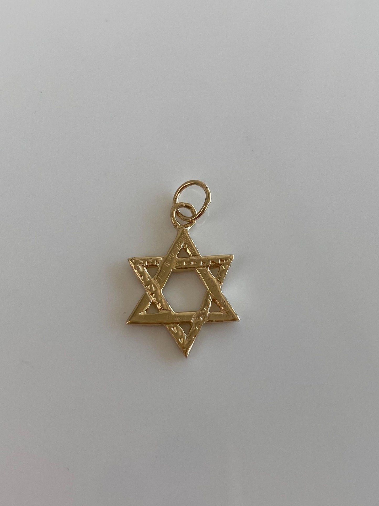 Vintage Solid 14k Yellow Gold Star of David Charm