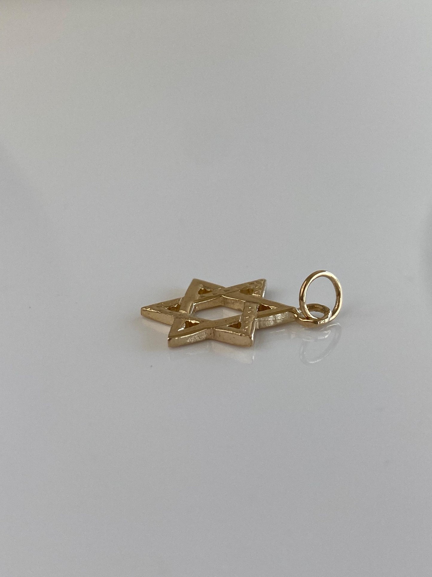 Vintage Solid 14k Yellow Gold Star of David Charm
