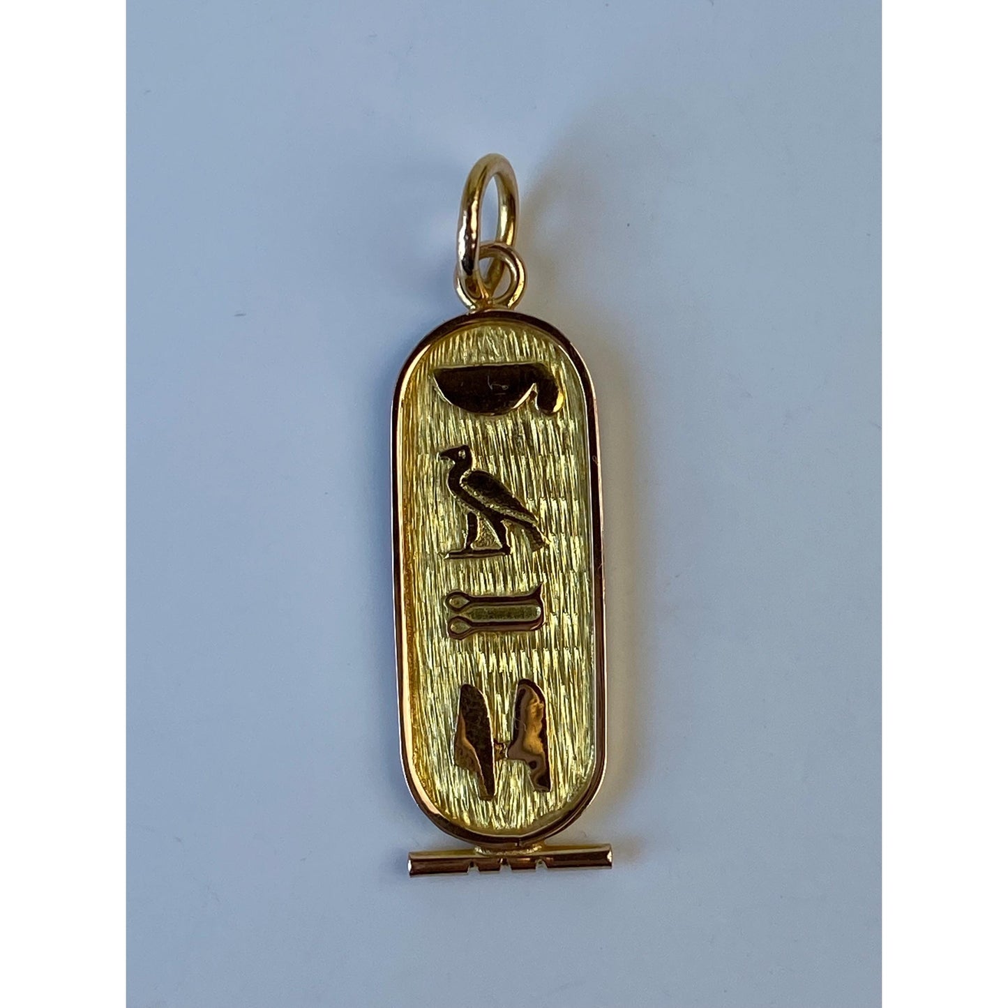 Vintage Solid 18k Yellow Gold Egyptian Cartouche Charm