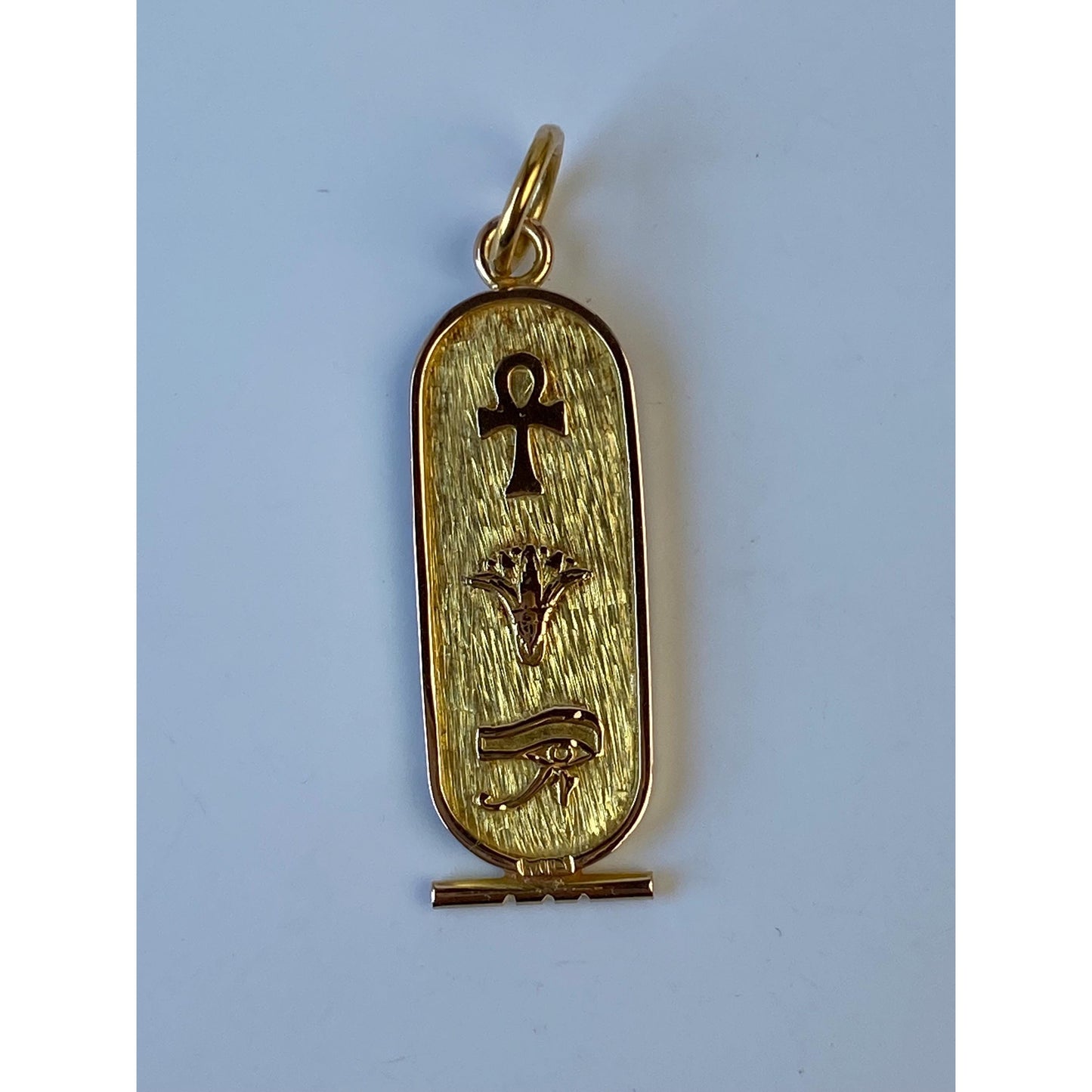 Vintage Solid 18k Yellow Gold Egyptian Cartouche Charm
