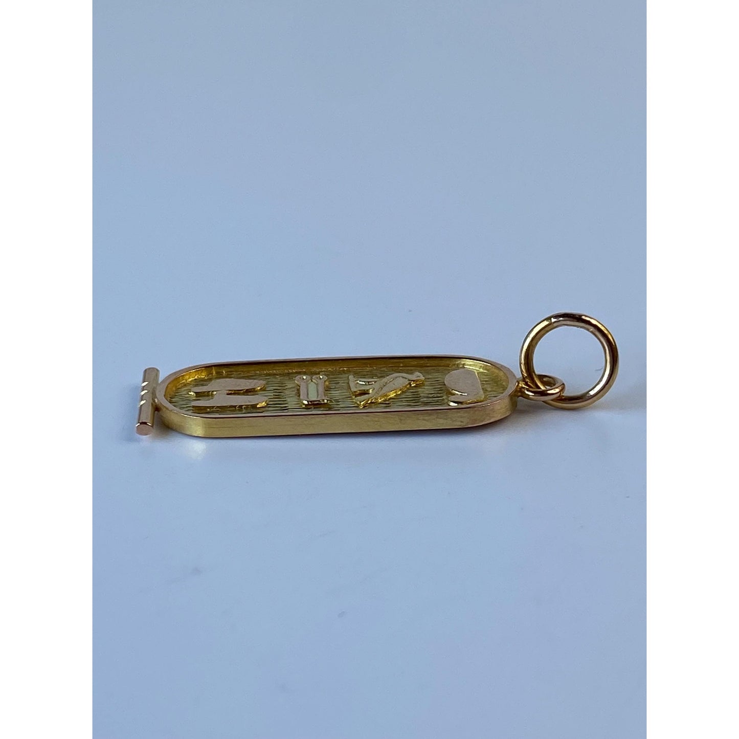 Vintage Solid 18k Yellow Gold Egyptian Cartouche Charm