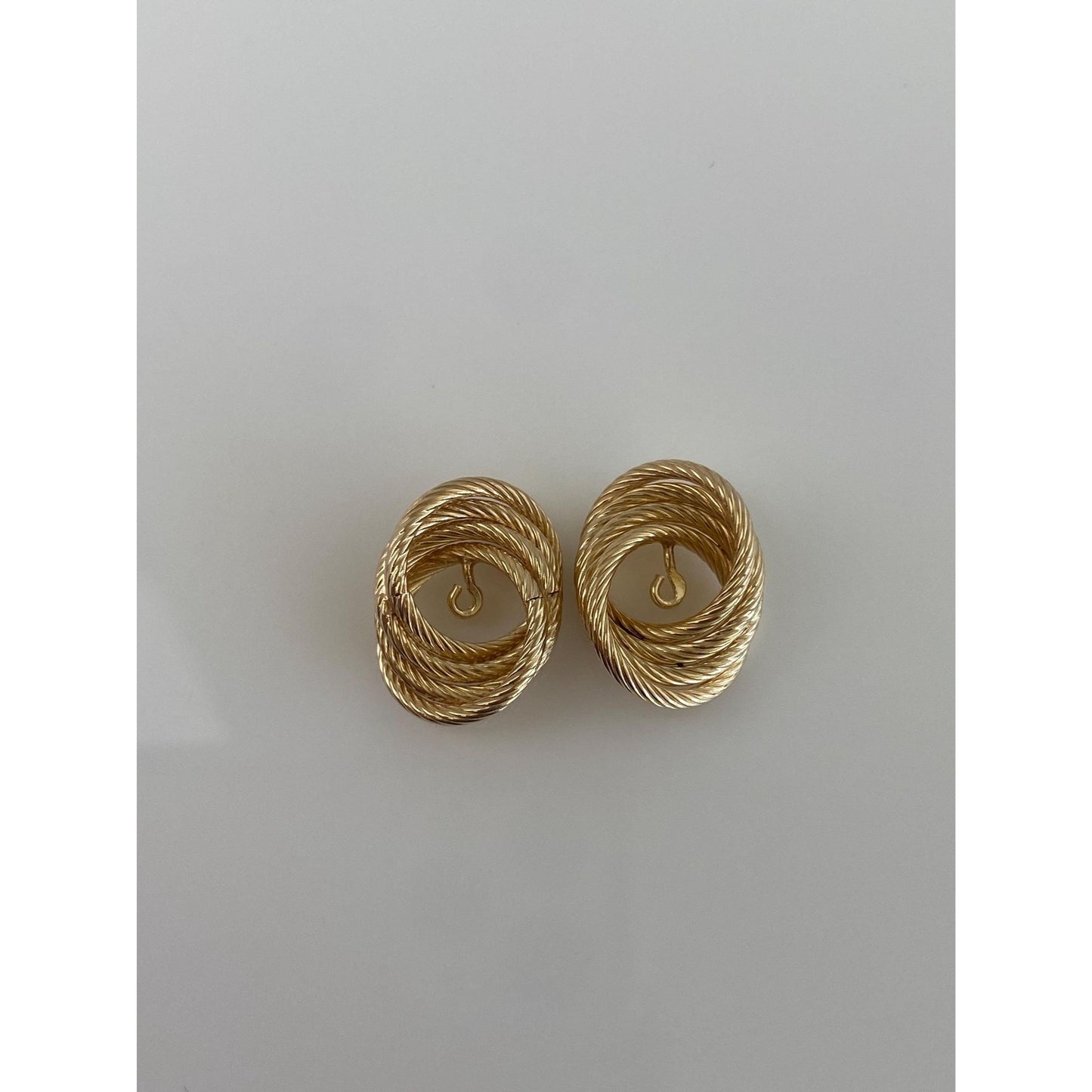 Vintage 14k Yellow Gold Twist Earring Jackets