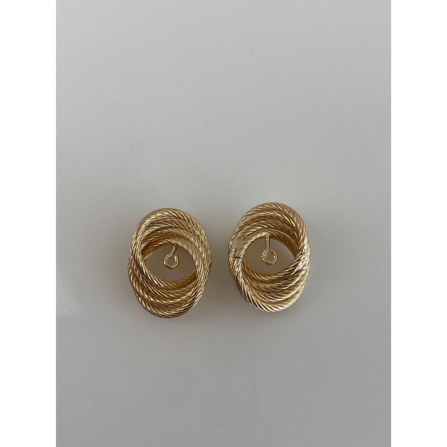 Vintage 14k Yellow Gold Twist Earring Jackets