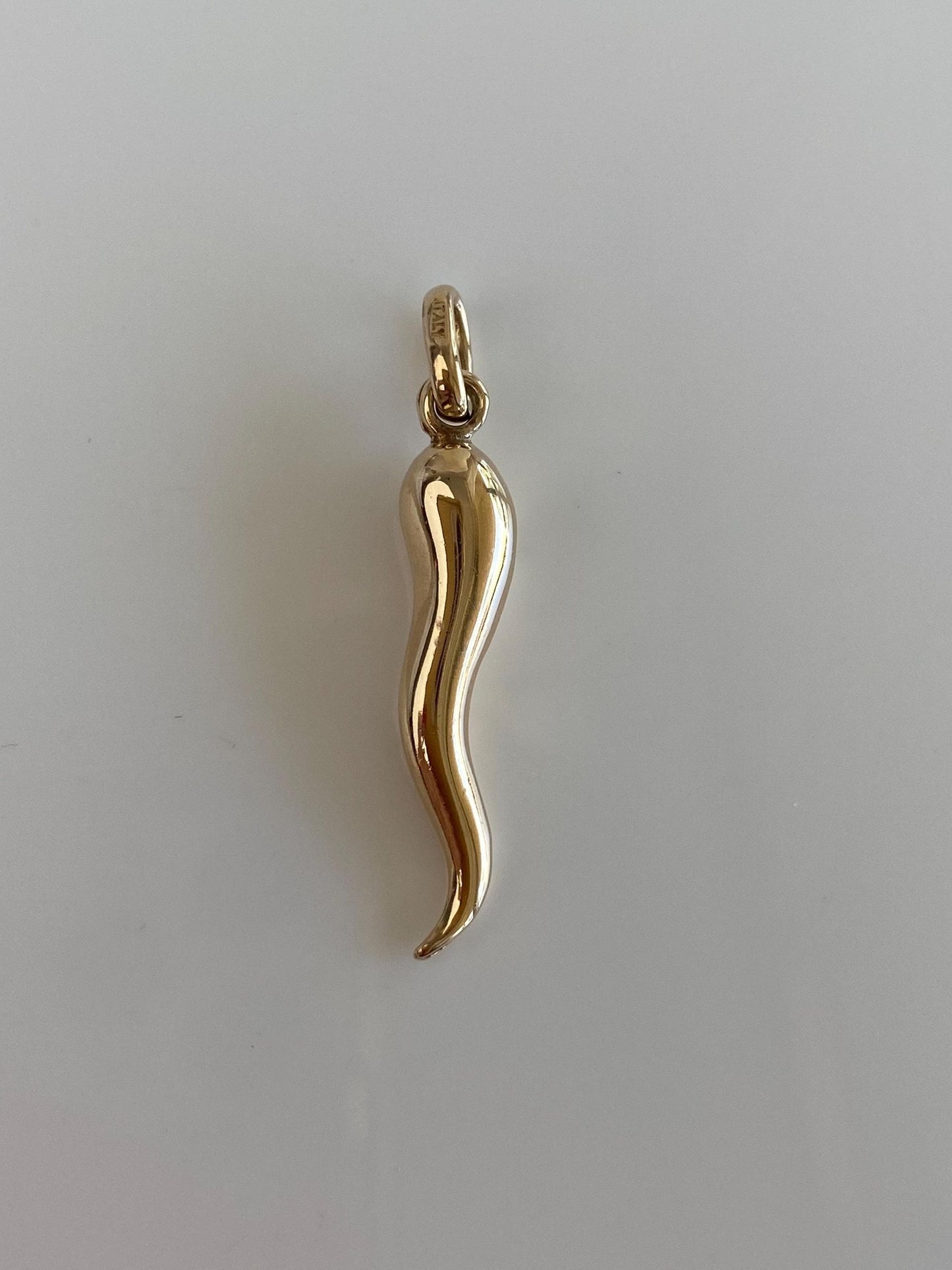 Vintage 14k Yellow Gold Italian Horn Charm