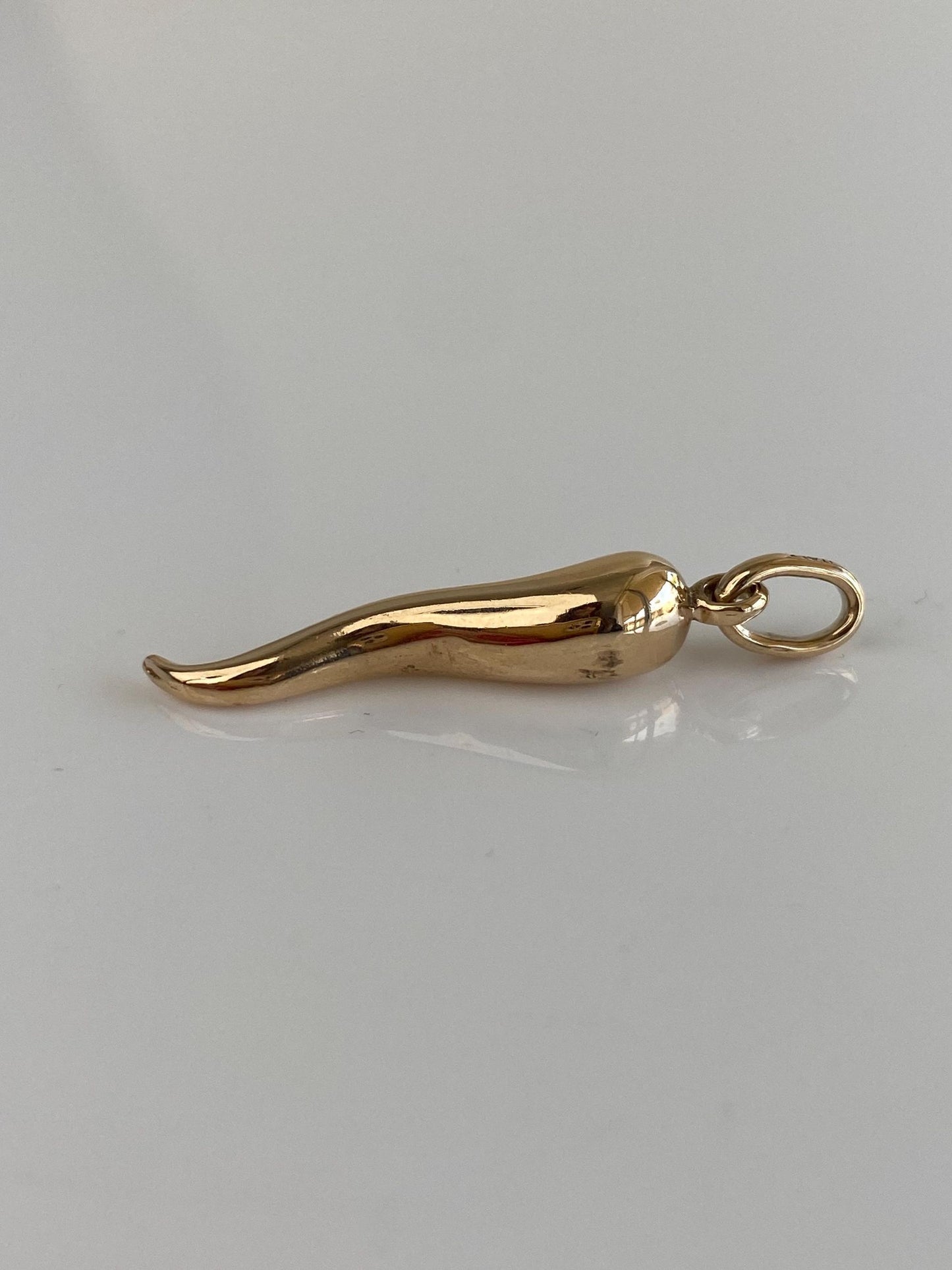 Vintage 14k Yellow Gold Italian Horn Charm