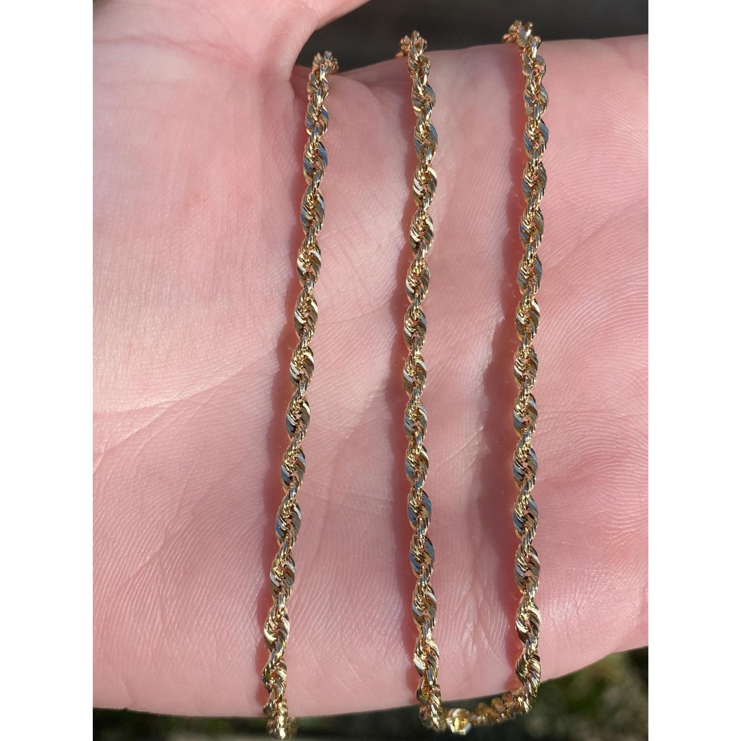 Vintage Solid 10k Yellow Gold Rope Chain Necklace - 20.25 inches