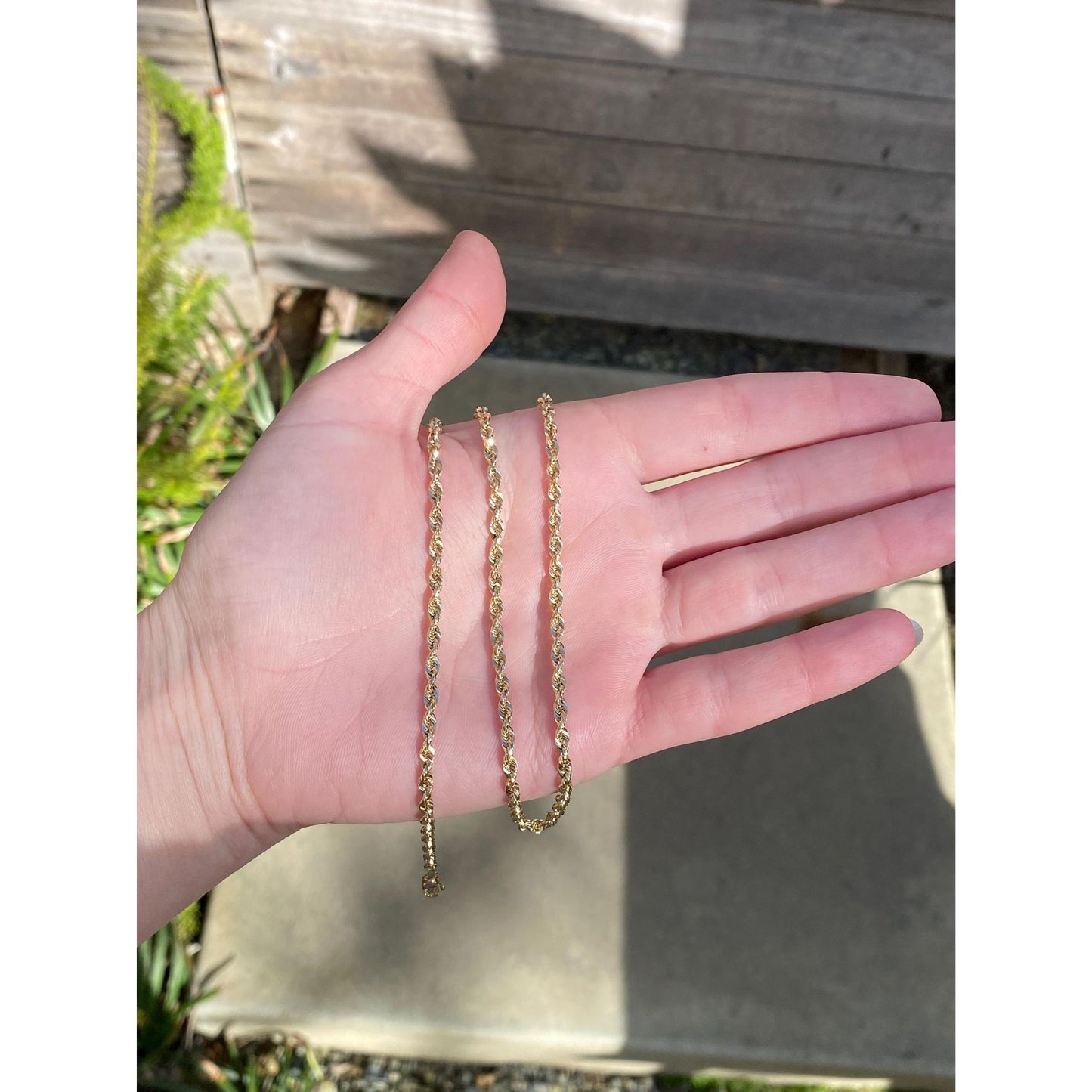 Vintage Solid 10k Yellow Gold Rope Chain Necklace - 20.25 inches