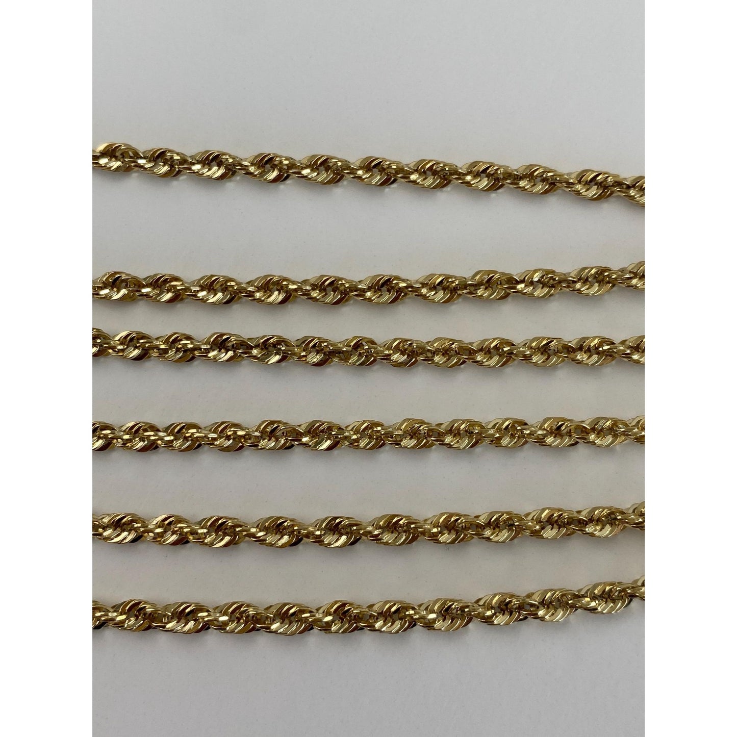 Vintage Solid 10k Yellow Gold Rope Chain Necklace - 20.25 inches