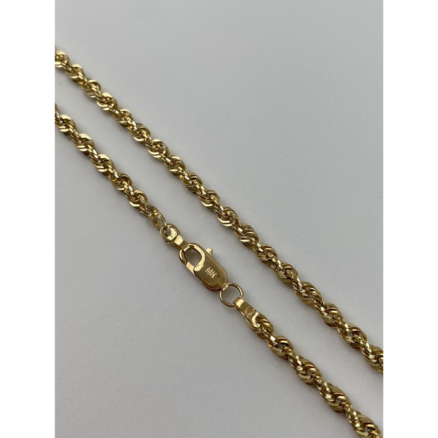 Vintage Solid 10k Yellow Gold Rope Chain Necklace - 20.25 inches