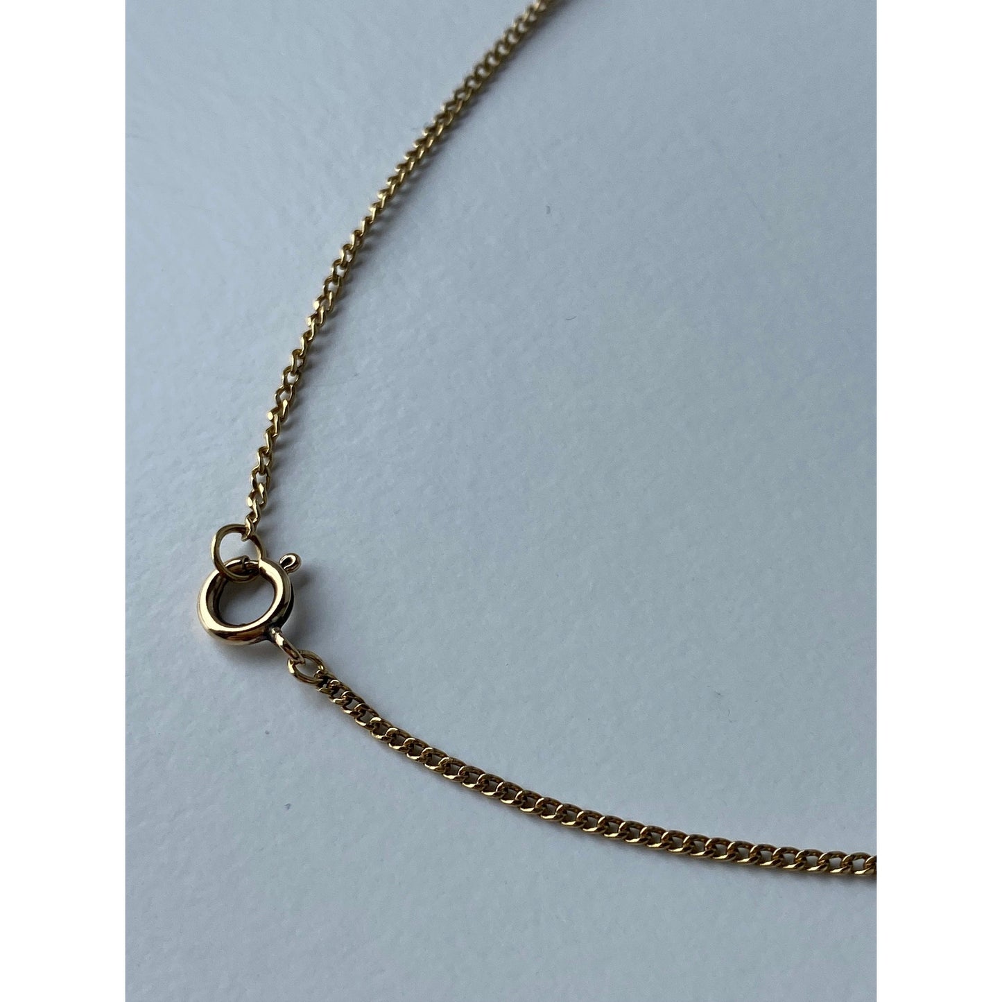 Vintage Solid 18k Yellow Gold Dainty Curb Chain Necklace - 24.25 inches
