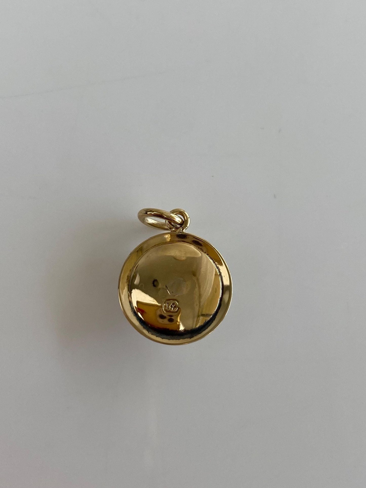 Vintage Solid 14k Yellow Gold Moonstone Cufflink Conversion Charm