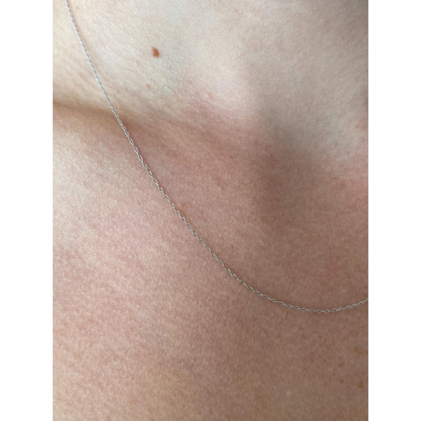 Vintage Solid 14k White Gold Dainty Chain Necklace - 18.25 inches