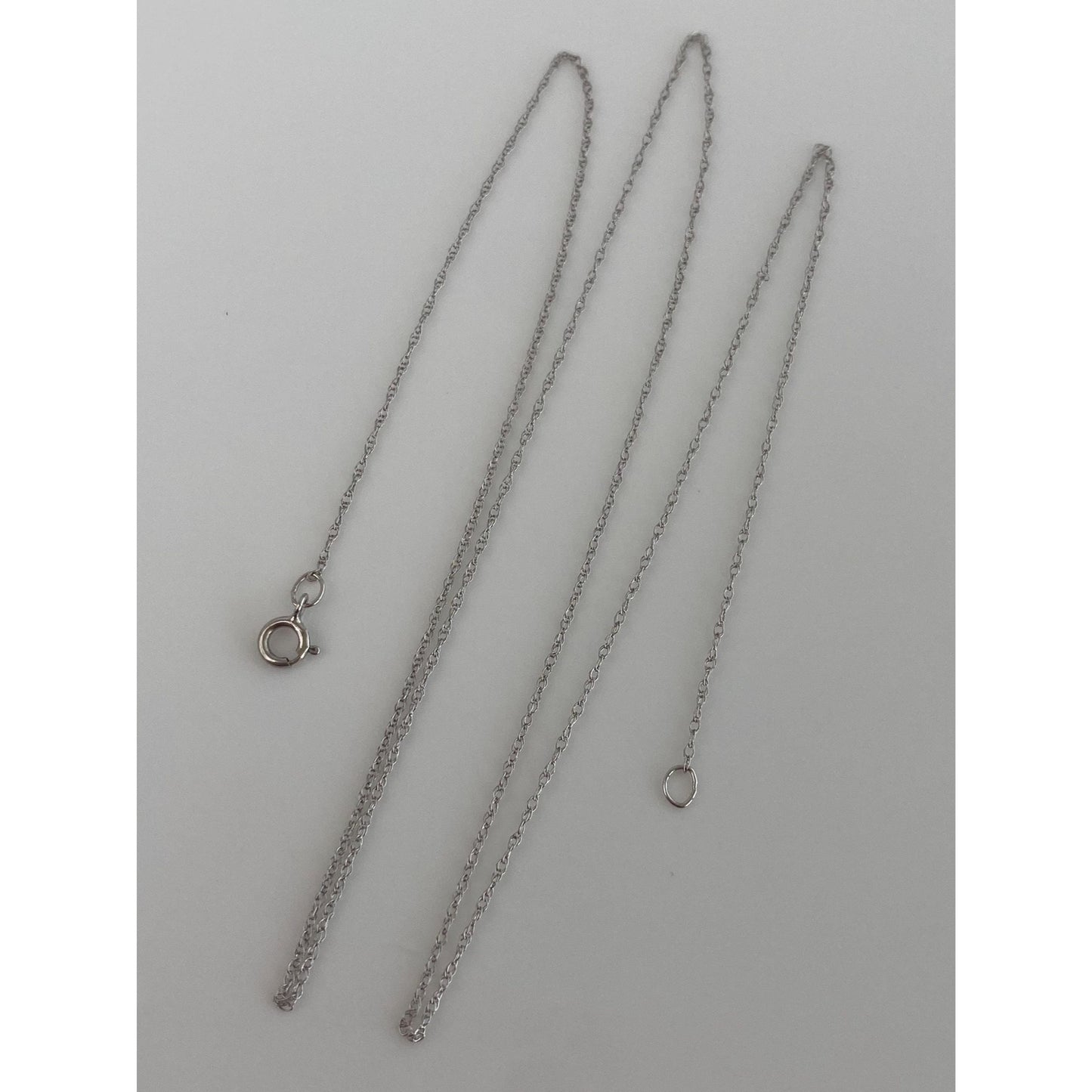 Vintage Solid 14k White Gold Dainty Chain Necklace - 18.25 inches