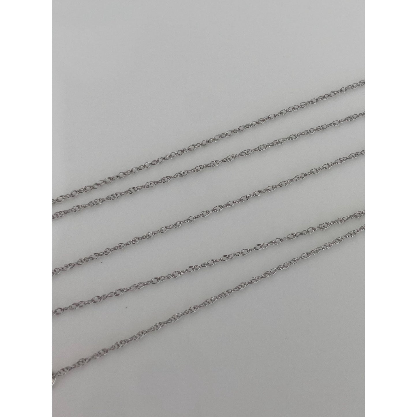 Vintage Solid 14k White Gold Dainty Chain Necklace - 18.25 inches