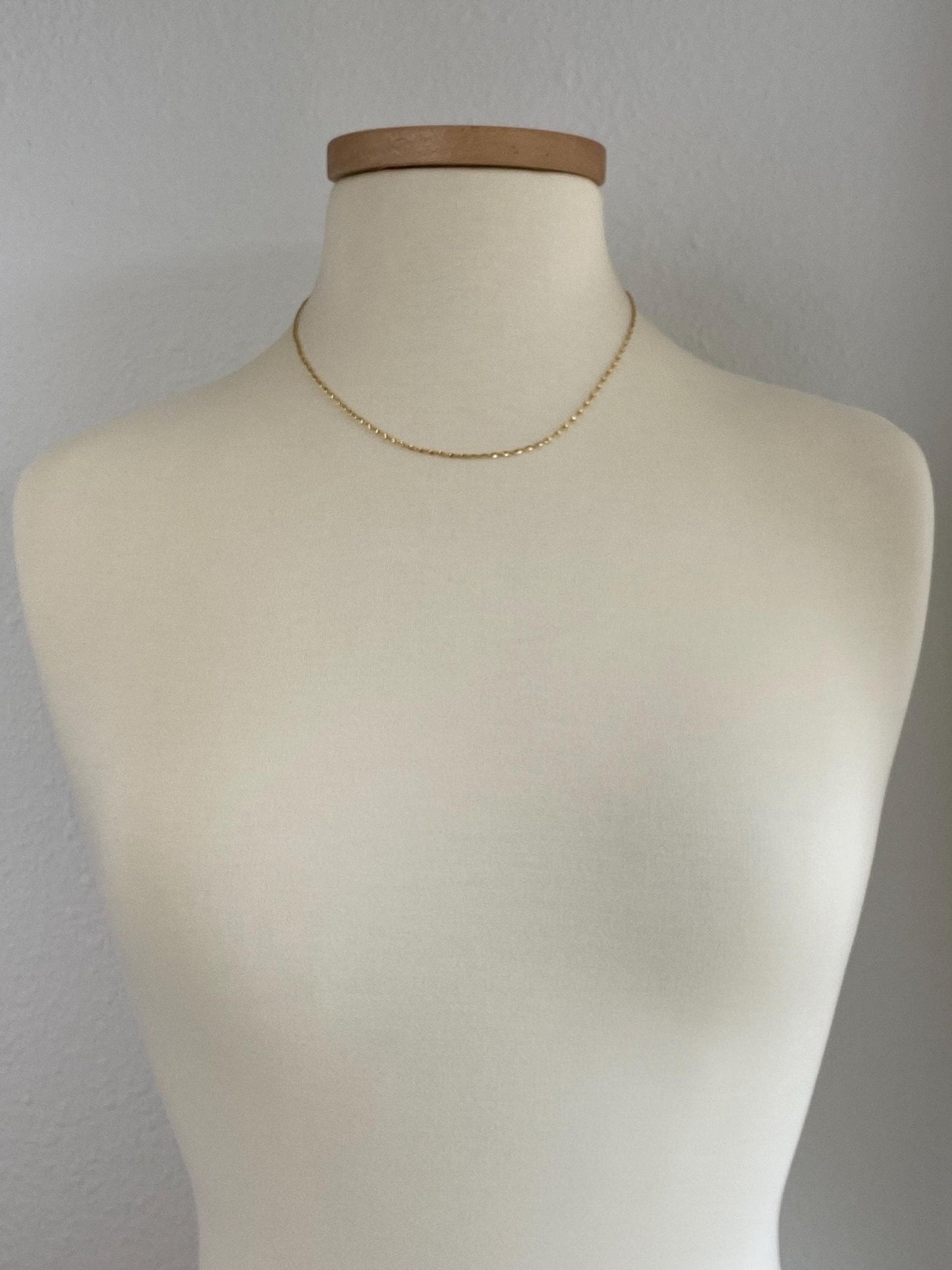 Vintage Solid 14k Yellow Gold Twist Chain Necklace - 18 inches