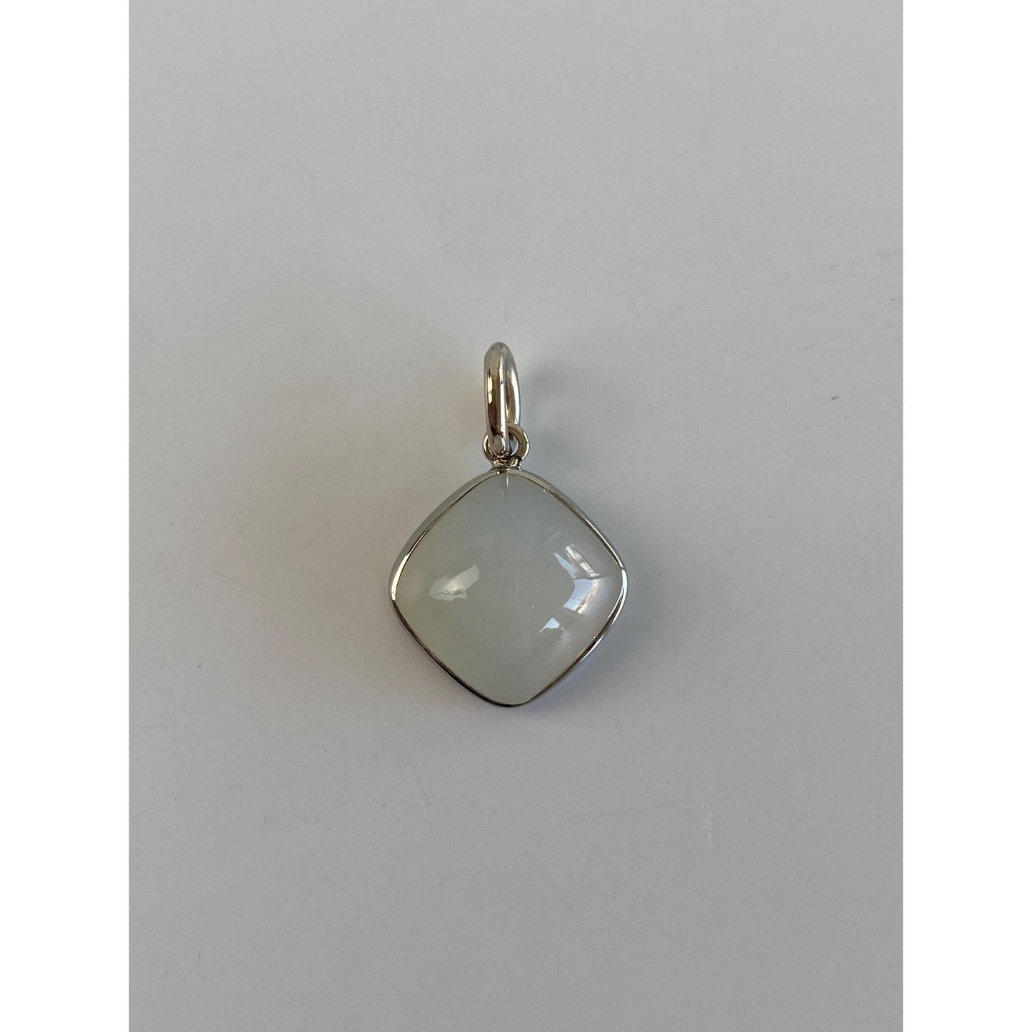 Vintage Solid 14k White Gold Opalite Cufflink Conversion Charm