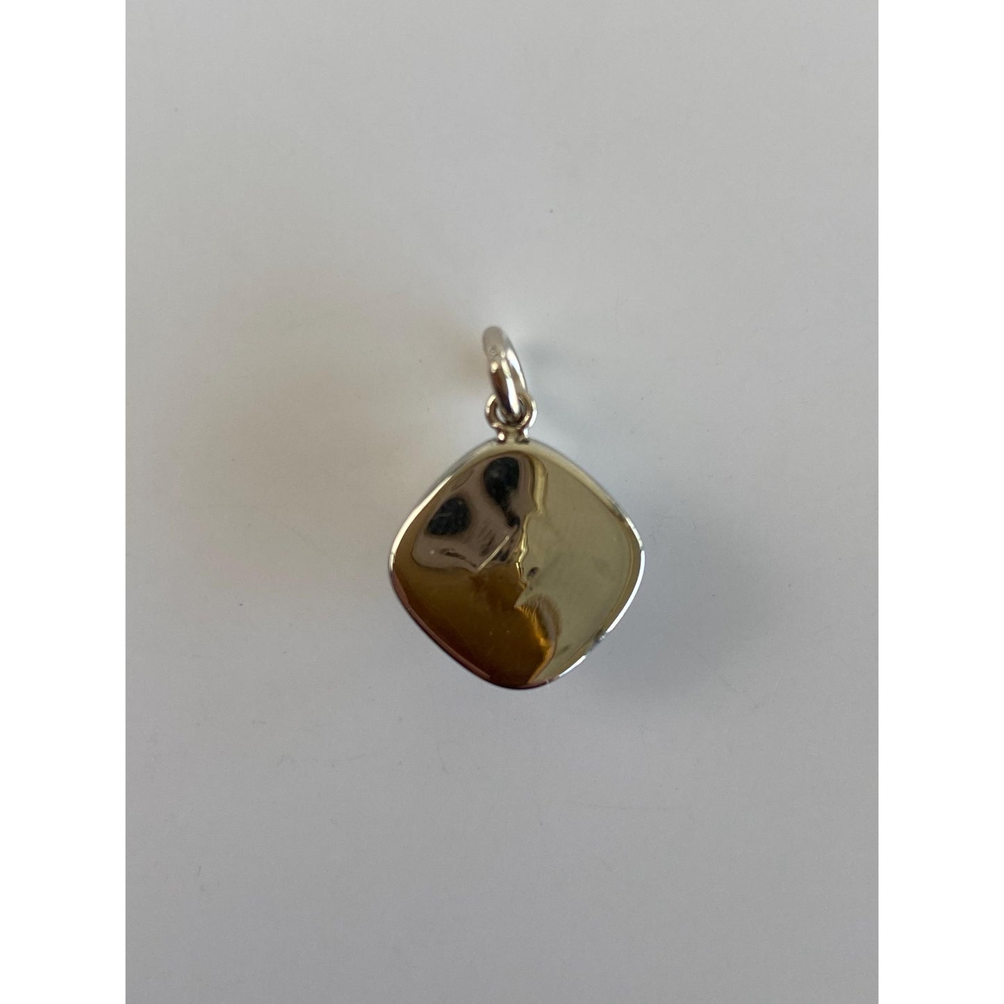 Vintage Solid 14k White Gold Opalite Cufflink Conversion Charm