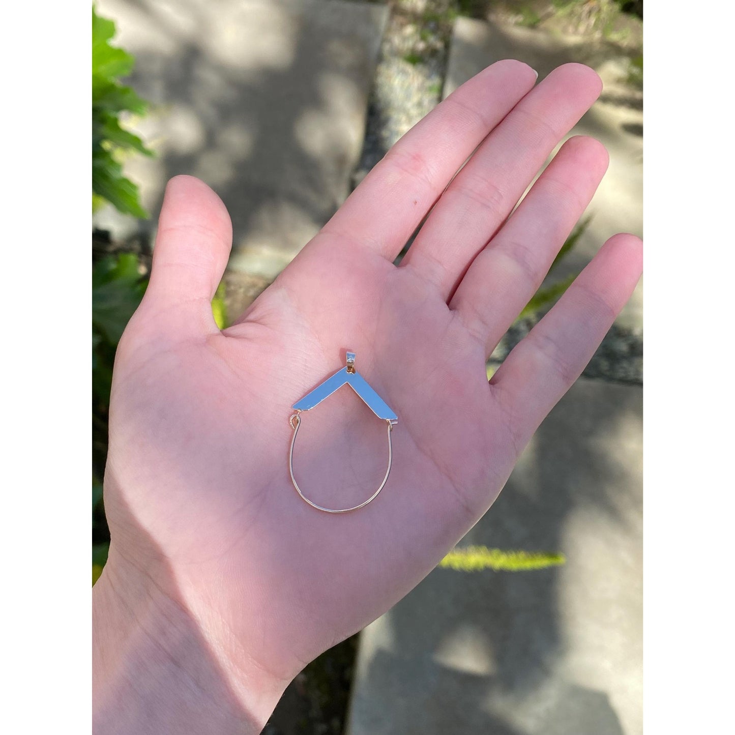 Vintage Solid 14k Yellow Gold Geometric Charm Holder Charm