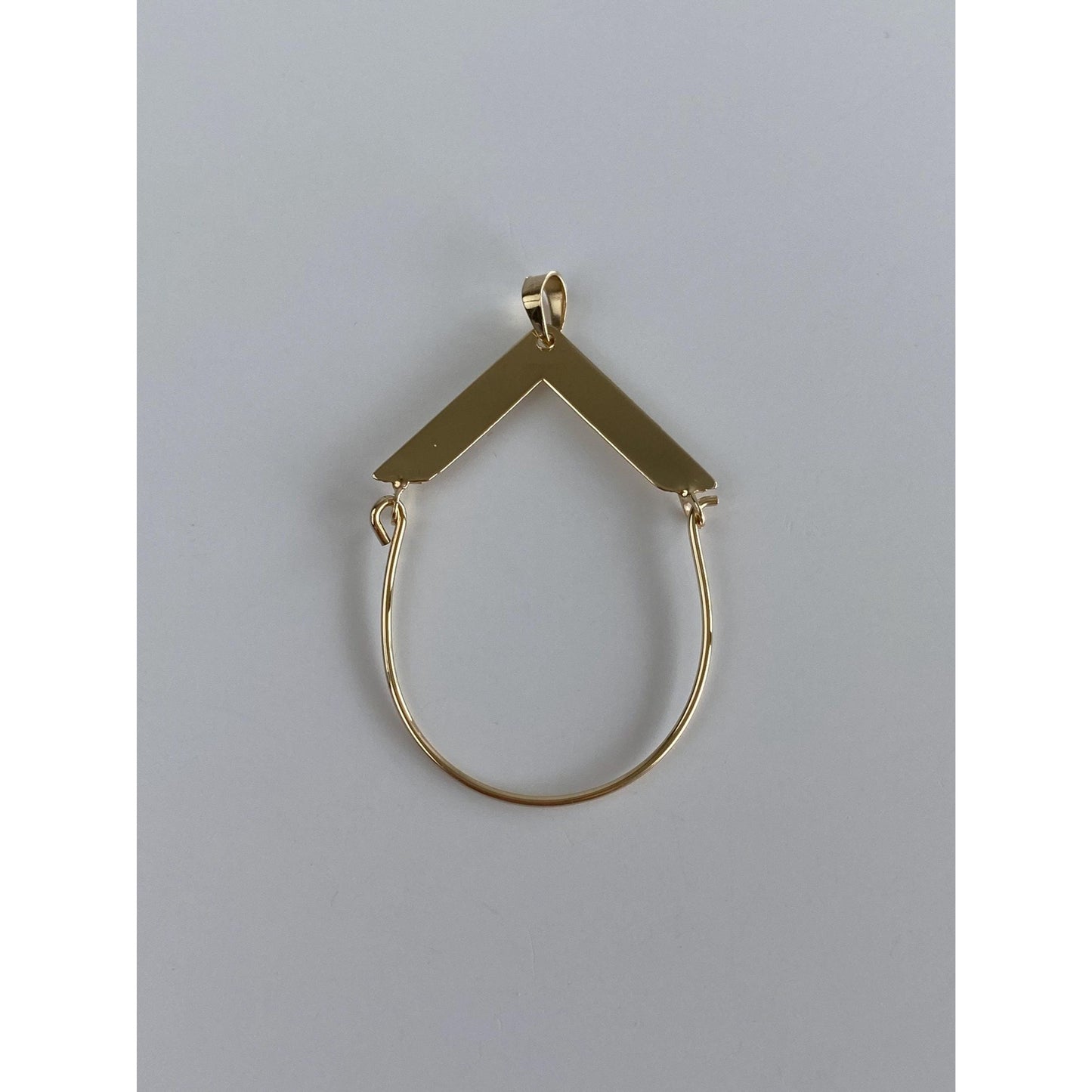 Vintage Solid 14k Yellow Gold Geometric Charm Holder Charm