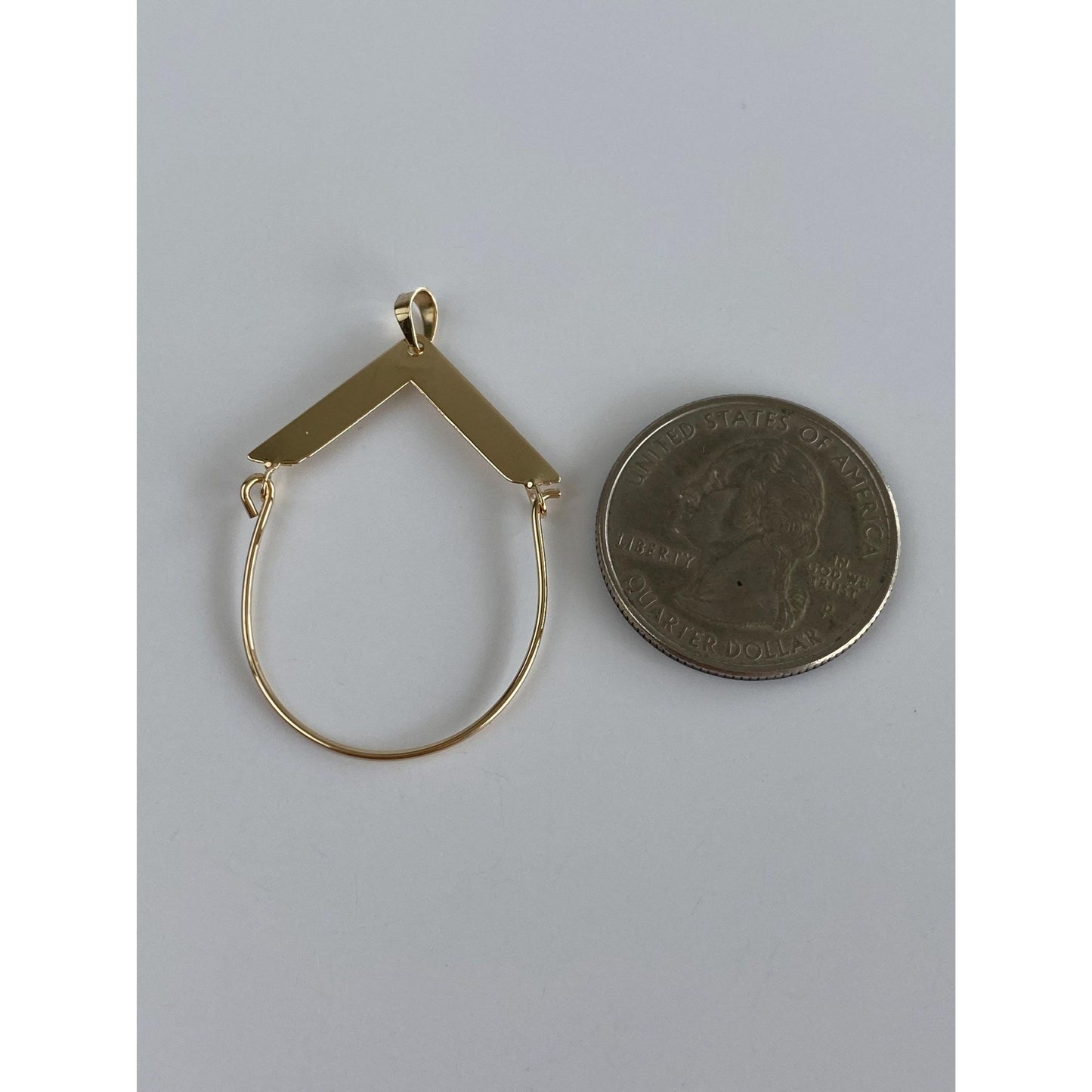 Vintage Solid 14k Yellow Gold Geometric Charm Holder Charm