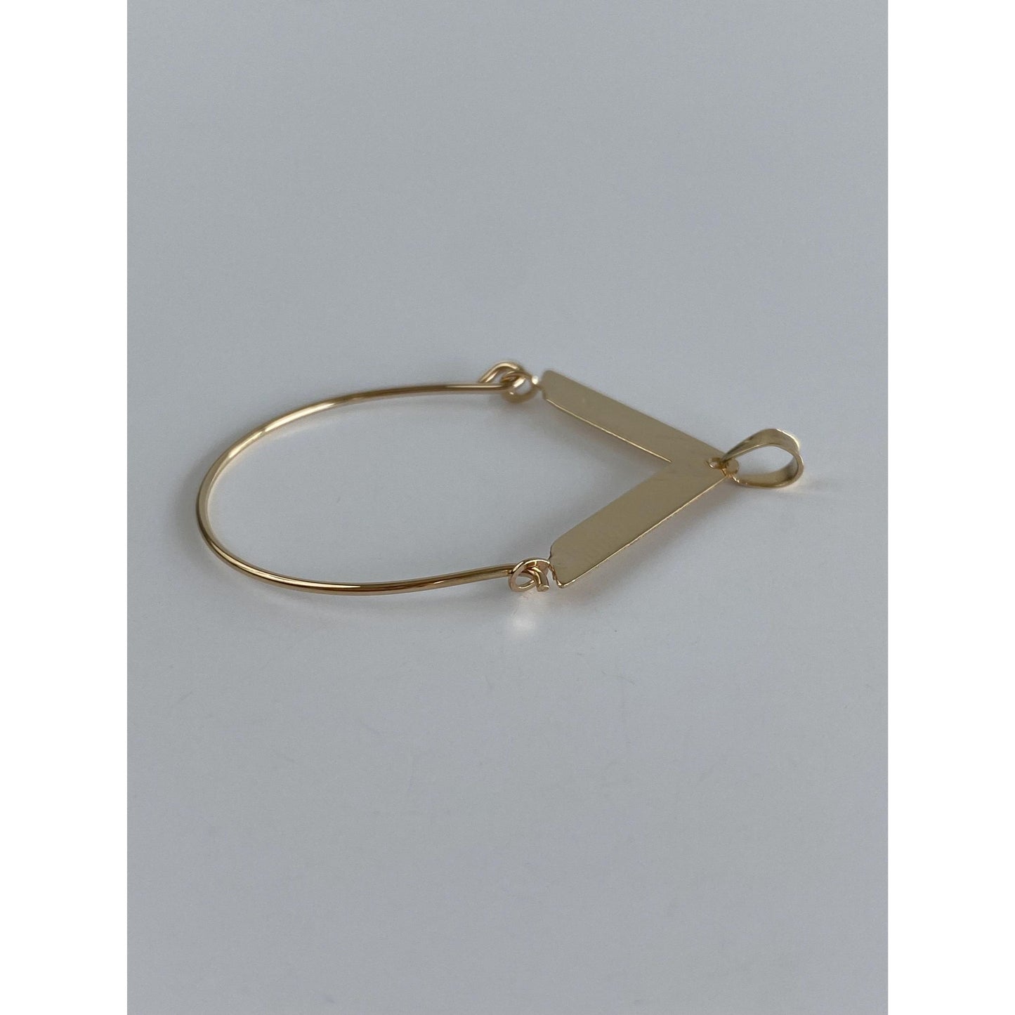 Vintage Solid 14k Yellow Gold Geometric Charm Holder Charm