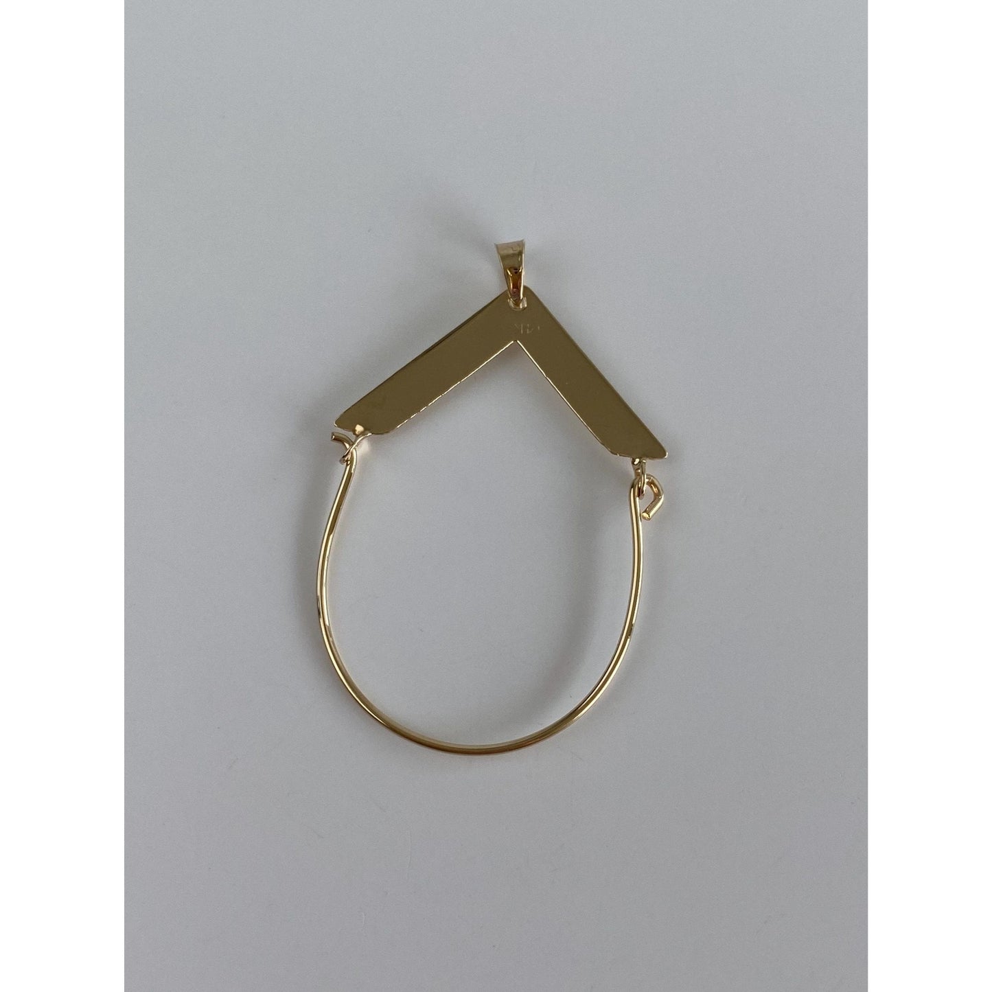 Vintage Solid 14k Yellow Gold Geometric Charm Holder Charm