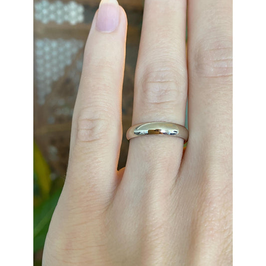 Vintage Solid 14k White Gold Ring Band - Size 5.75