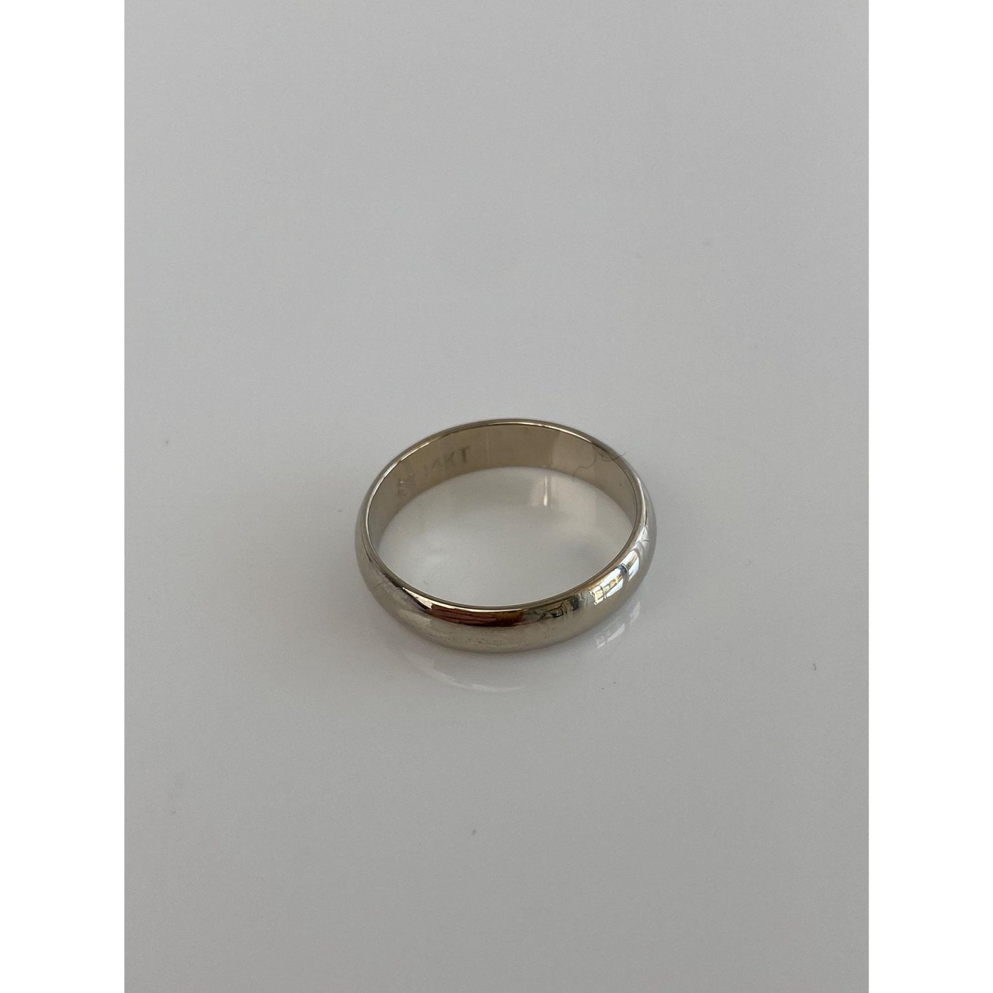 Vintage Solid 14k White Gold Ring Band - Size 5.75