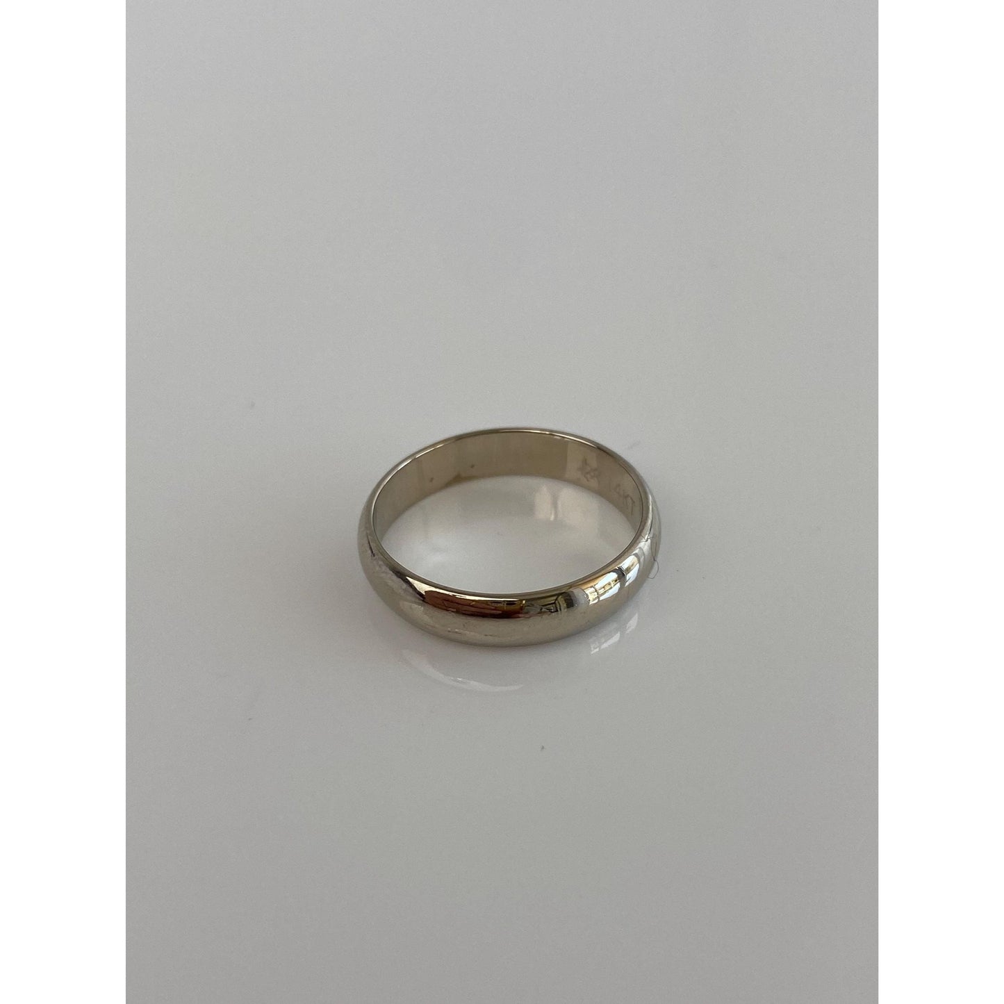 Vintage Solid 14k White Gold Ring Band - Size 5.75