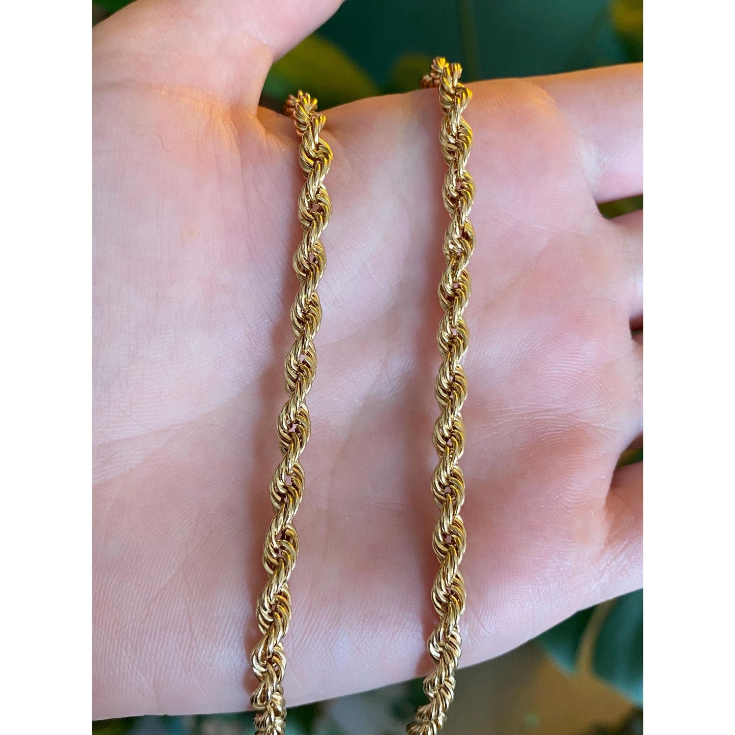 Vintage 14k Yellow Gold Rope Chain Necklace - 21.75 inches