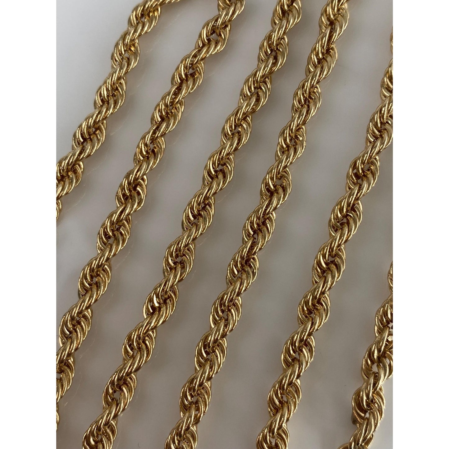 Vintage 14k Yellow Gold Rope Chain Necklace - 21.75 inches