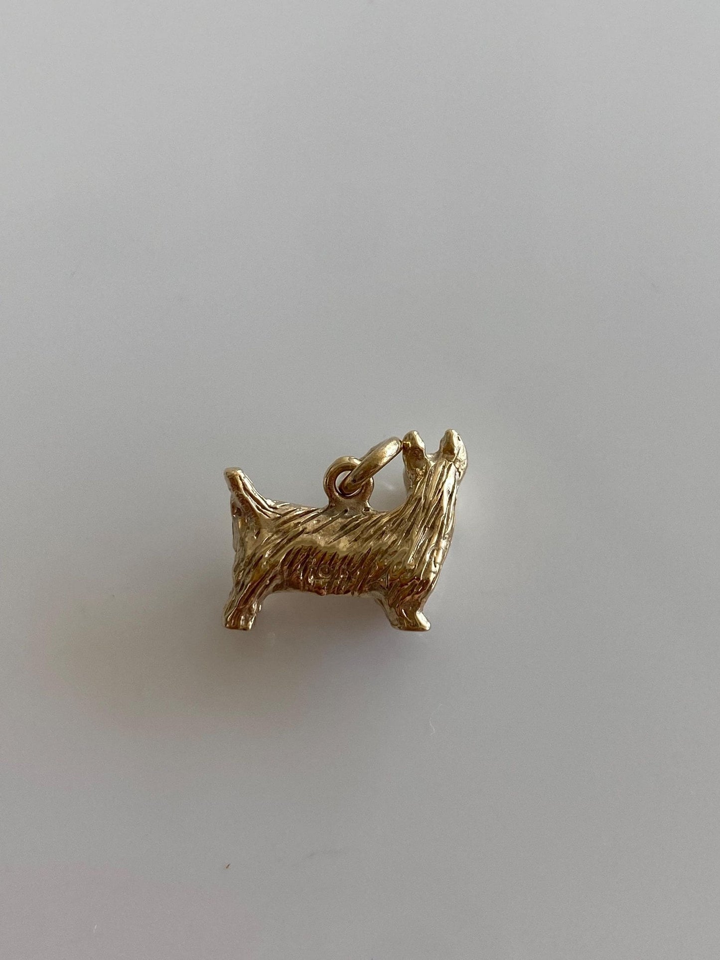 Vintage Solid 10k Yellow Gold Scottie Schnauzer Dog Charm