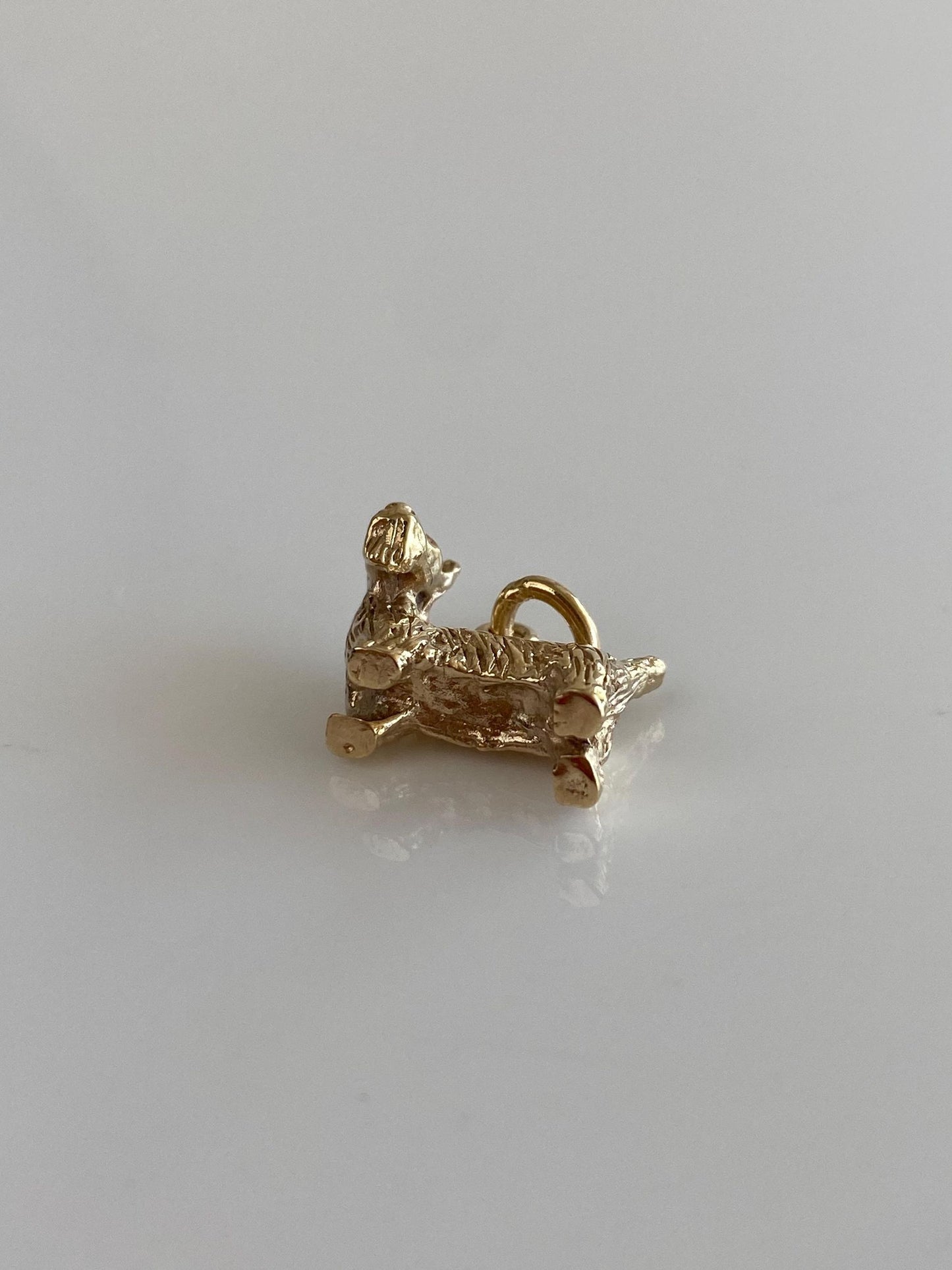 Vintage Solid 10k Yellow Gold Scottie Schnauzer Dog Charm