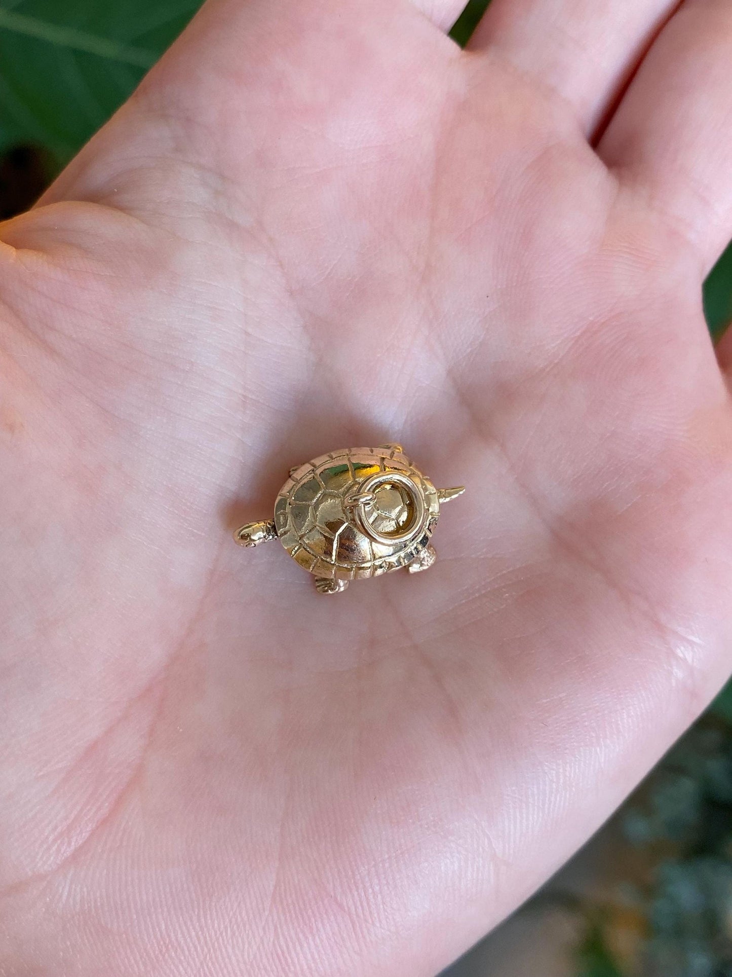 Vintage 10k Yellow Gold Articulated Turtle Charm