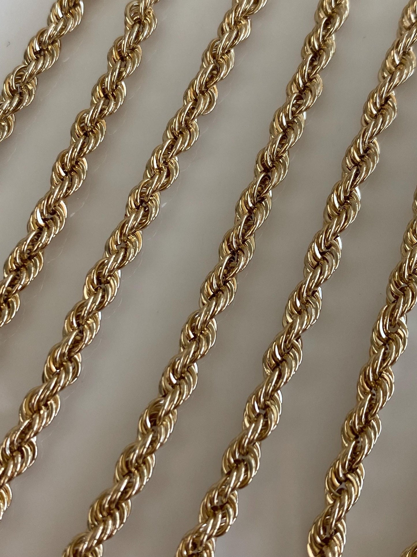 Vintage 14k Yellow Gold Rope Chain Necklace - 20.25 inches