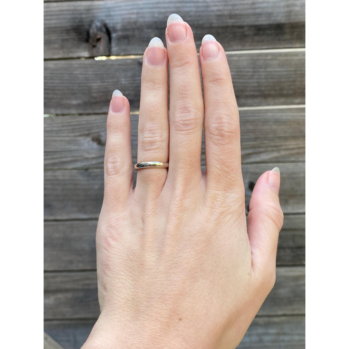 Vintage Solid 18k White Gold Milgrain Ring Band - Size 5.25